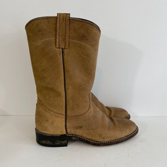 Dan Post Womens Brown Leather Pull On Work Cowboy Cowgirl Boots 6.5 - Picture 2 of 8